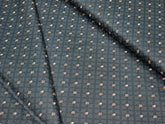 BLACK WITH GOLDEN YELLOW DOTTED CHECKS PREMIUM MIX COTTON SHIRT FABRIC.